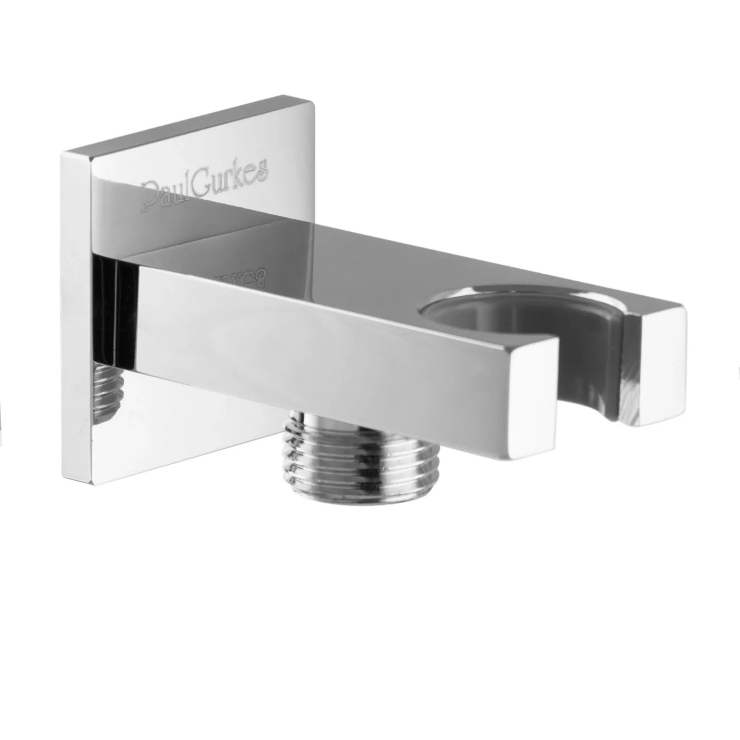PaulGurkes Wandanschluss Wandanschlussbogen Wandbogen mit Halter Messing Eckig