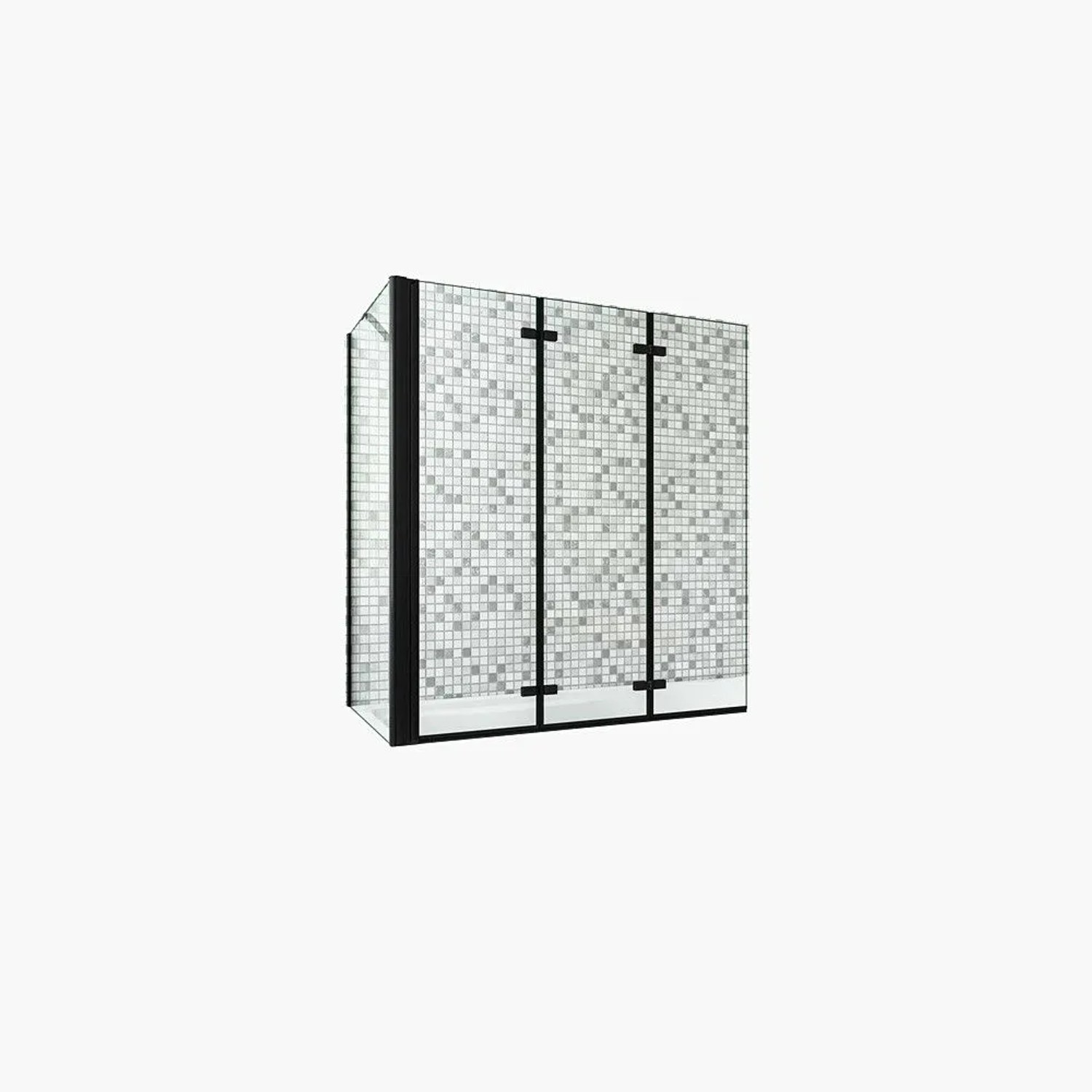 Duschparadies Badewannenaufsatz 130 x 80 x 140cm Faltwand 3tlg Eck Duschabtrennung 6mm NANO Glas Dusche