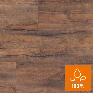 Wasserfestes Laminat Kaindl Proganic Eiche Saloon Ellsworth, Holzoptik mit Fugen.