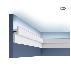 ORAC DECOR C394 Eckleiste für indirekte Beleuchtung, weiße Zierleiste im modernen Design.
