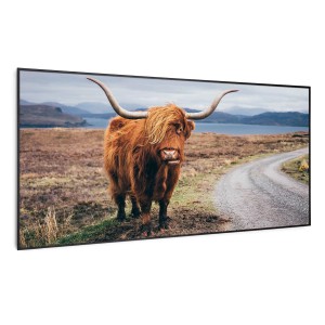 Klarstein Infrarotheizung mit Kuh-Motiv, 700W, zur Wandinstallation. Smart Home Heizkörper mit App-Steuerung.