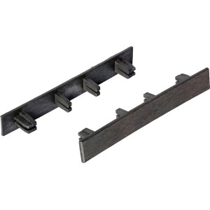 Endkappen für WPC Terrassendielen in Anthrazit, 6er-Set, zur Abdeckung der Hohlkammern.