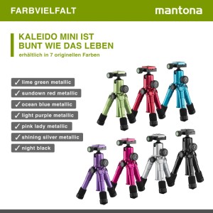 Mantona Kaleido Mini Stative in vielen Farben. Kompakte Tisch-, Reise- und Kamerastative mit Kugelkopf.
