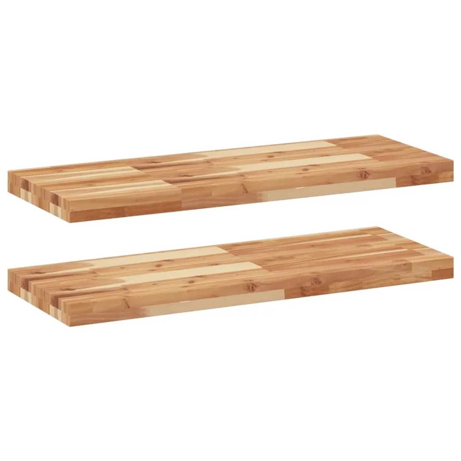 vidaXL Schweberegale 2 Stk 100x30x4 cm Massivholz Akazie Ölbehandelt 3279616