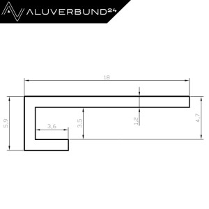 Aluverbund24 200cm Abschlussprofil für Alu Verbundplatte Anthrazit RAL7016