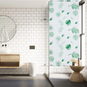 Relaxdays Duschrollo Kunststoff Aluminium Weiß Grün Wasserabweisend 160 cm x 240 cm