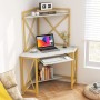 Costway Schreibtisch mit Ladestation 80 x 80 x 145 cm Weiß_5
