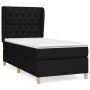 Schwarzes vidaXL Boxspringbett 80x200 cm mit Stoffbezug und Matratze.