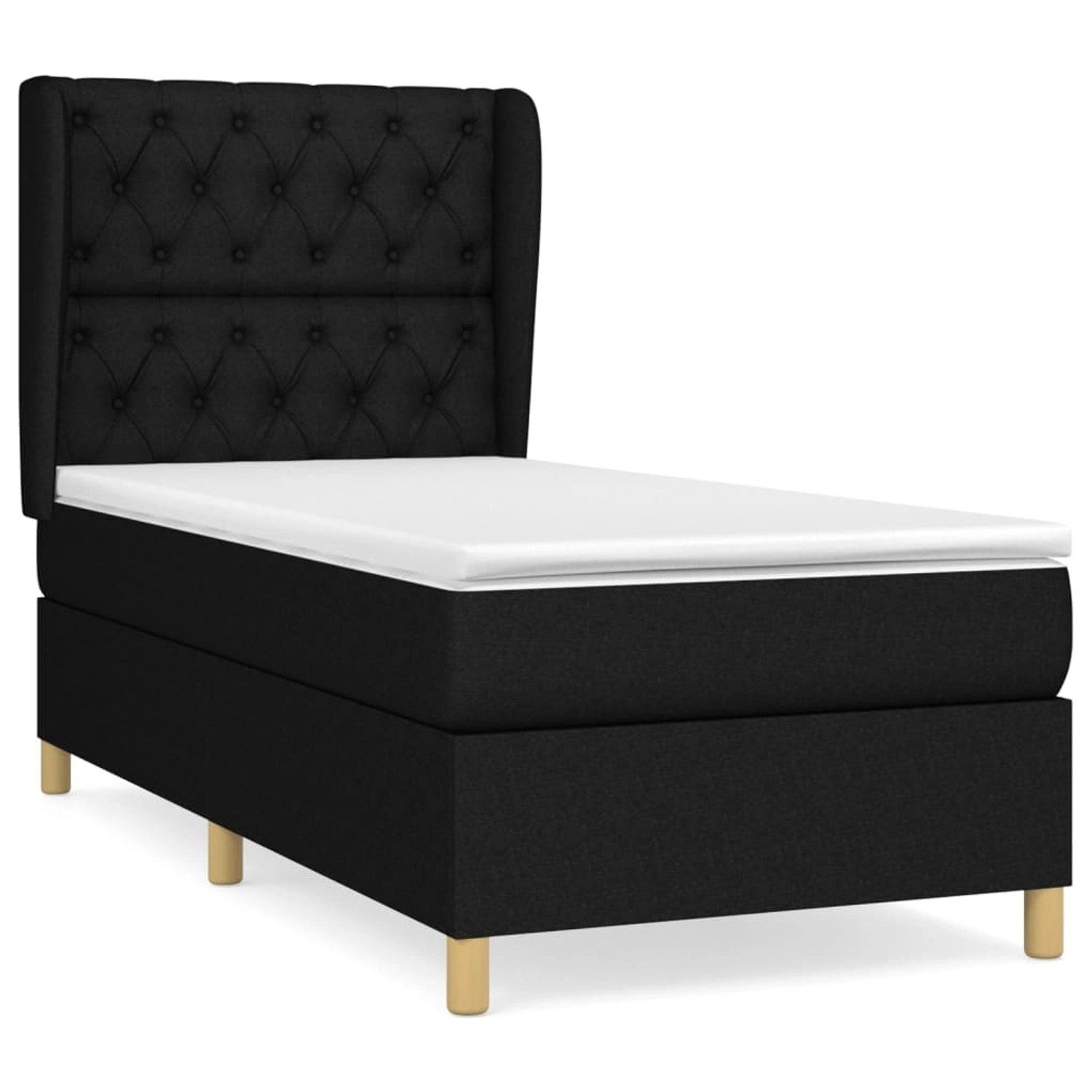 vidaXL Boxspringbett mit Matratze Schwarz 80x200 cm Stoff1390032 günstig online kaufen