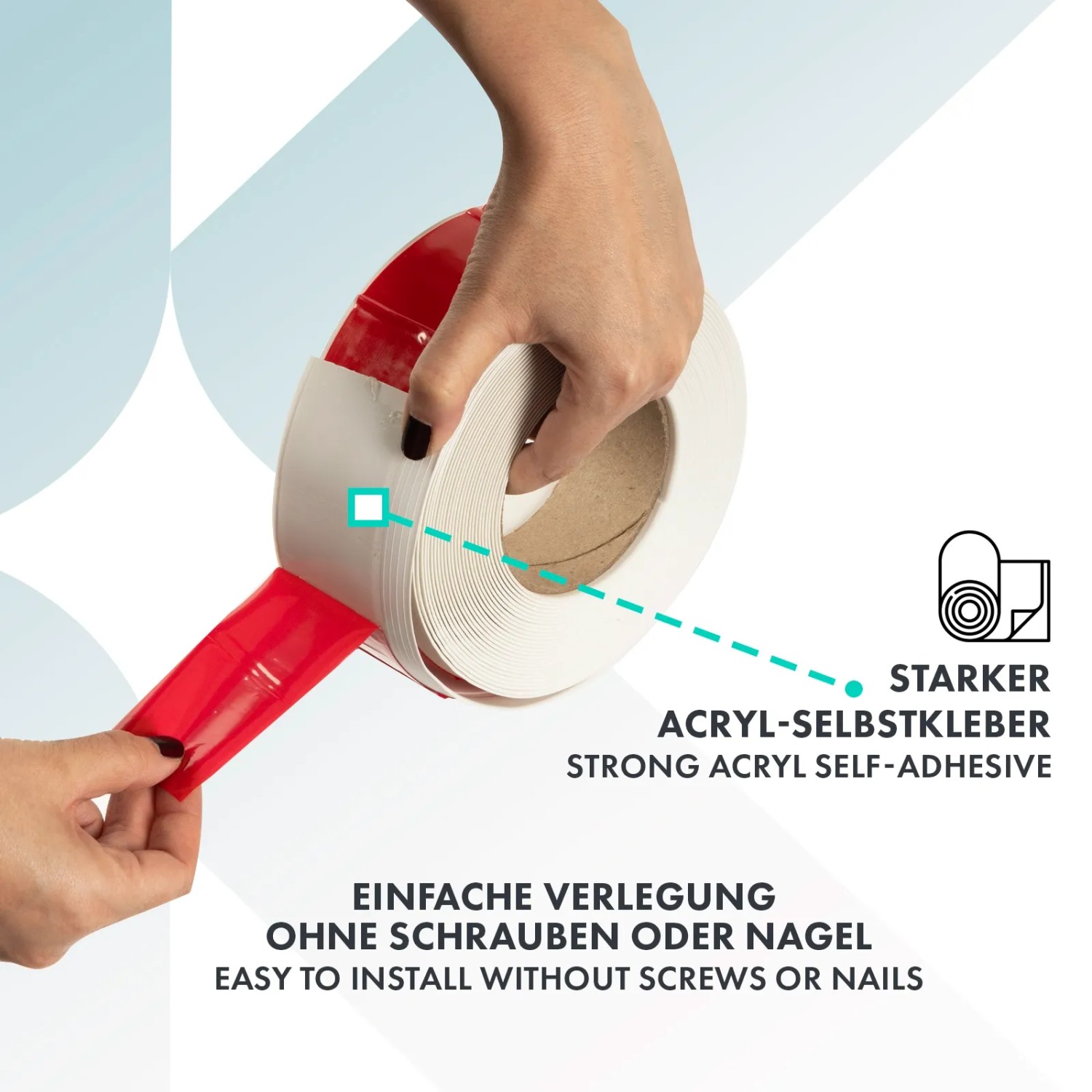 KARAT Sockelleiste Oslo, selbstklebend, 25m Rolle. Einfache Montage ohne Schrauben.