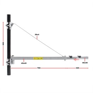 Wiltec Schwenkarm Halterung Für Seilzug 600Kg 110Cm Seilwinde Seilhebezug Träger