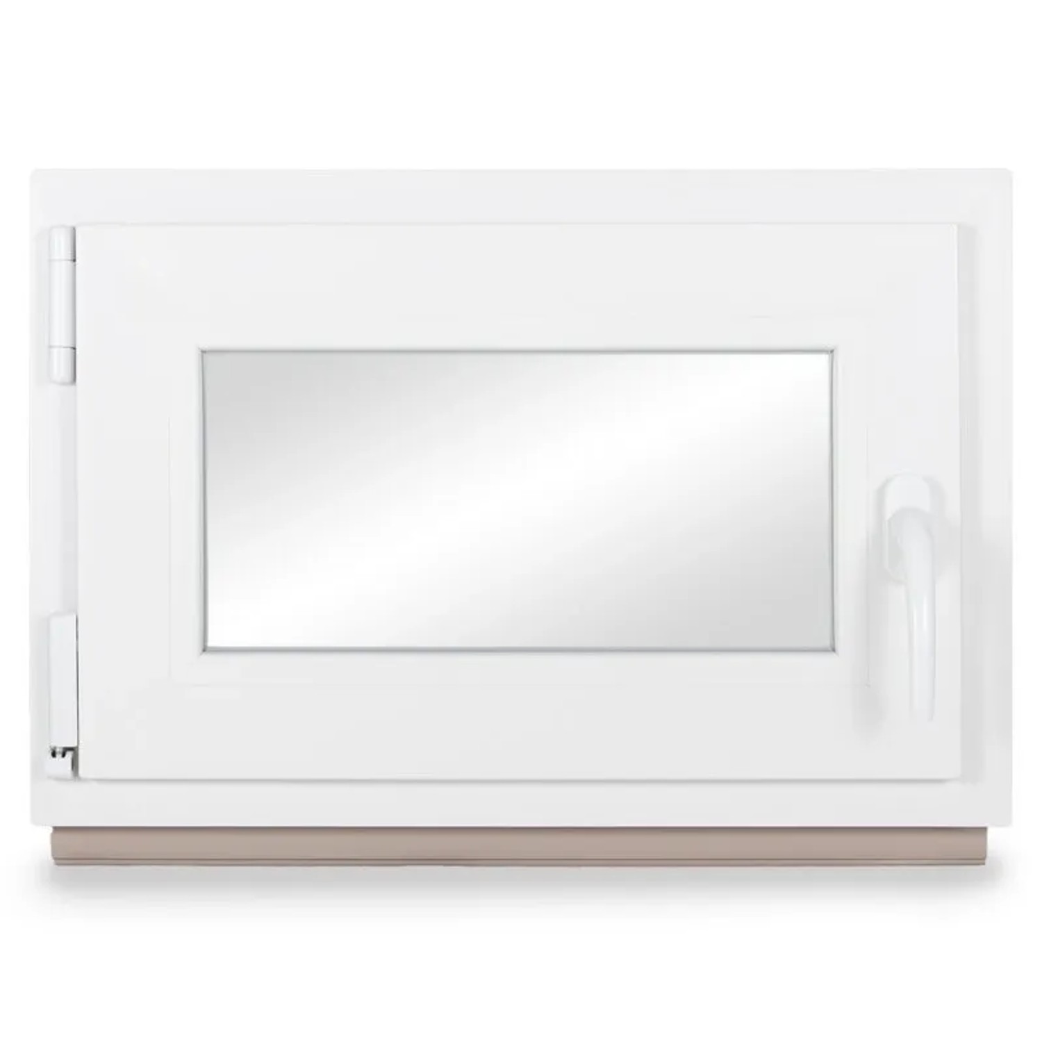 Neruli Kellerfenster Kunststoff Weiß Dreh-Kipp 80x60cm BxH DIN Links 2 -Fach Glas Dichtung Grau