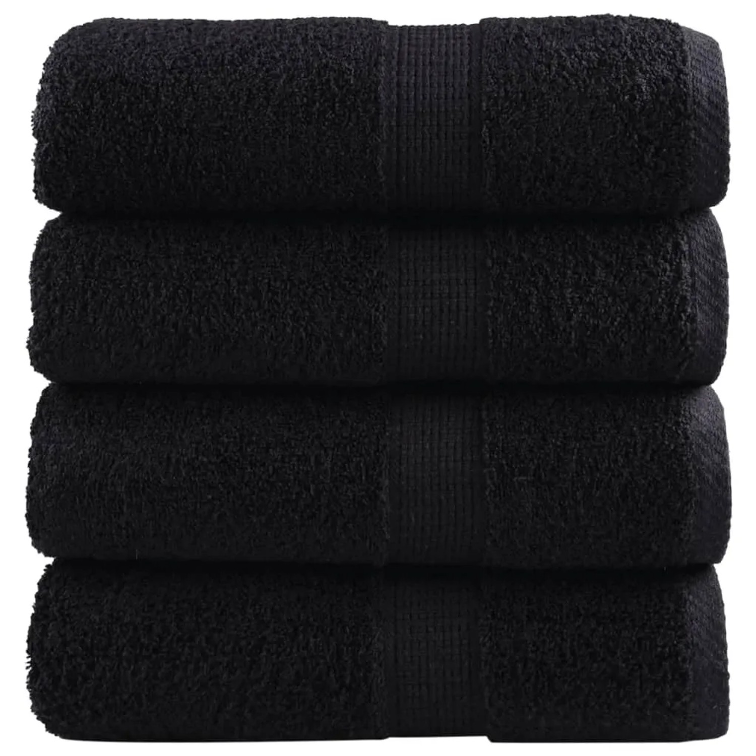 vidaXL Premium-Seiftücher 4 Stk Schwarz 30x30 cm 600 g/m2 Baumwolle