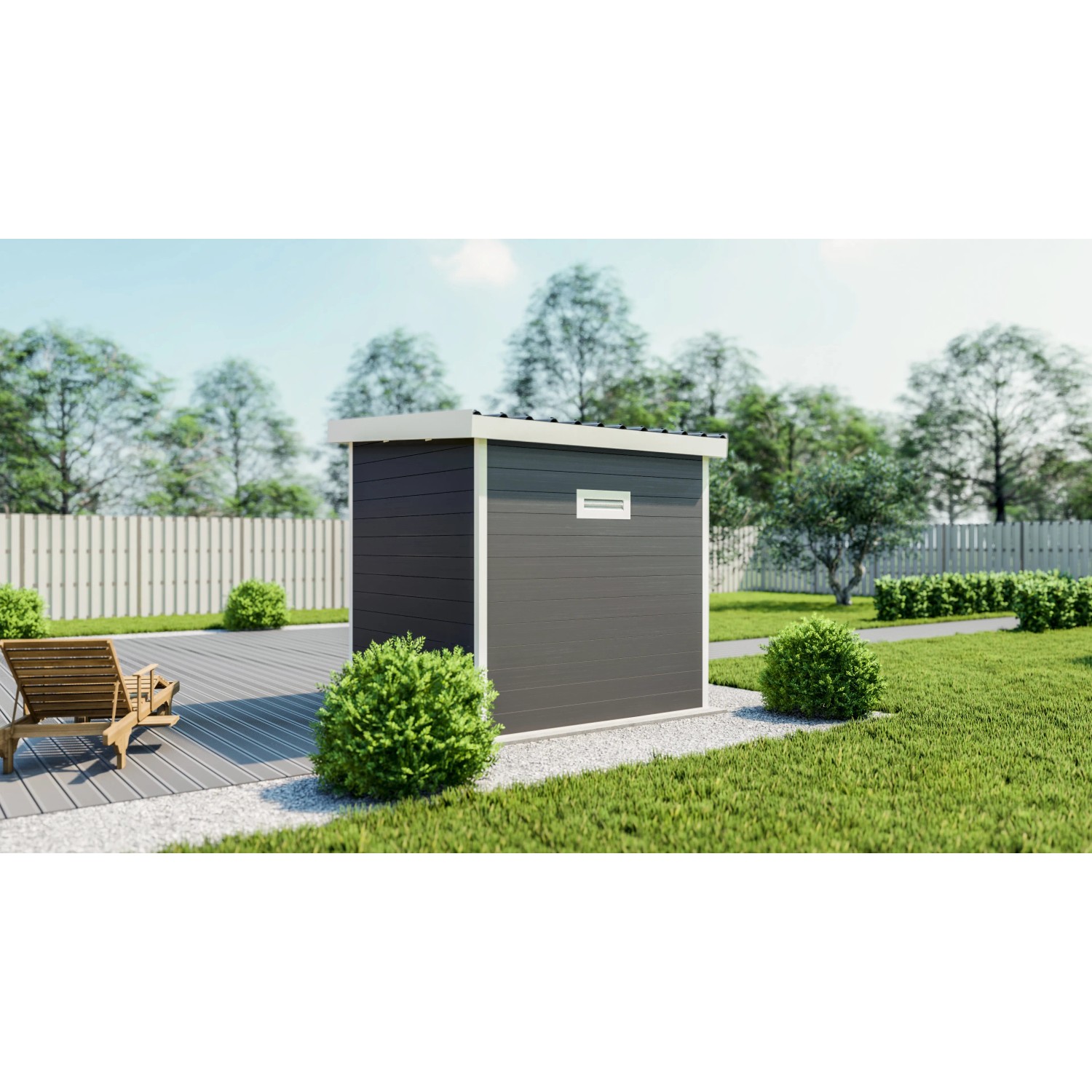 Elephant WPC Gartenhaus S Flachdach Anthrazit kaufen bei OBI