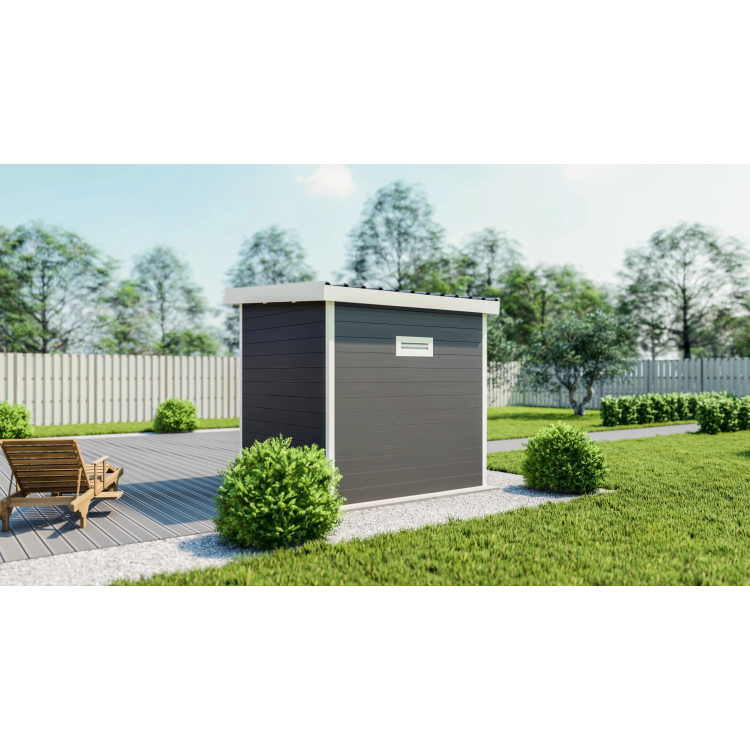 55+ Elephant Wpc Gartenhaus, Mit 11 m² und vier fenstern erhältst