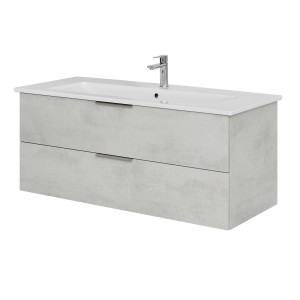 Steinkamp Waschtisch-Set mit Villeroy & Boch Venticello, Oxid Hellgrau, 120 cm breit.