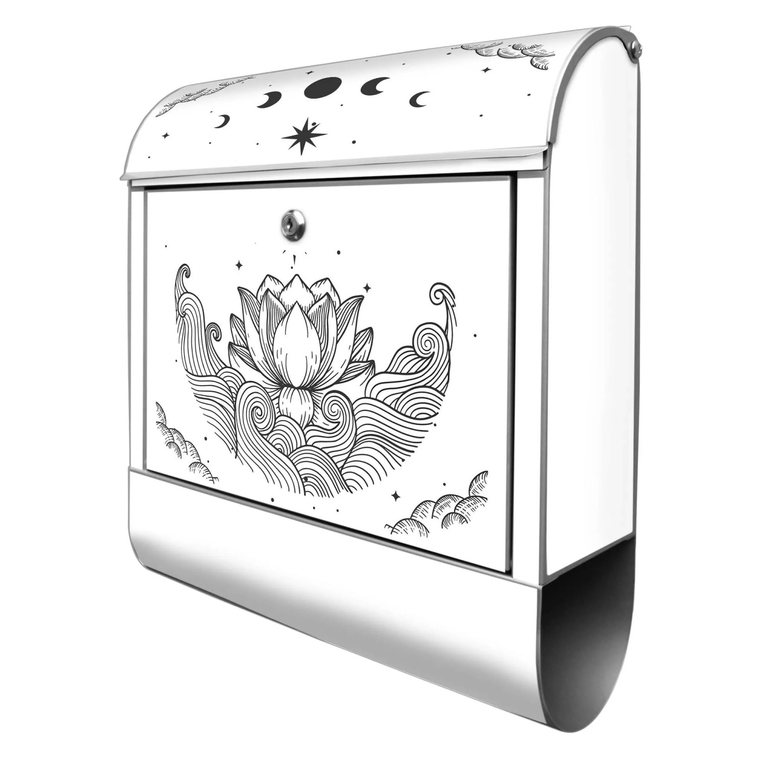 Banjado Design Briefkasten Silber Pulverbeschichtet 39x47x14cm 2 Schlüssel günstig online kaufen