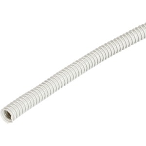 Helles, flexibles Isolierrohr EN 20, Länge 50 m für die Aufputzmontage.