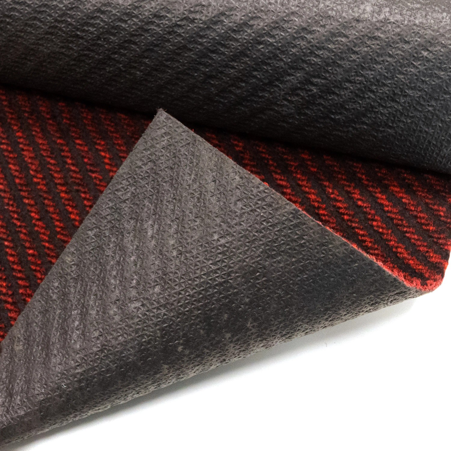 Primaflor Sauberlauf Nordic Stripes Fußmatte, rot, 1,00x7,00m, mit Gel-Rückseite und gerippter Oberfläche.