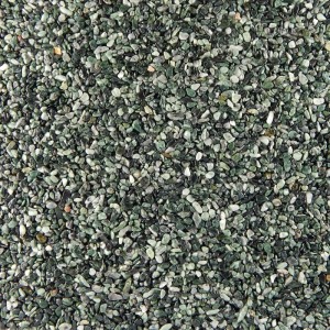 Terralith Marmor Steinteppich Jade, feiner Naturstein-Kies in Grün-Weiß, Körnung 2-4 mm für Außenbereiche.
