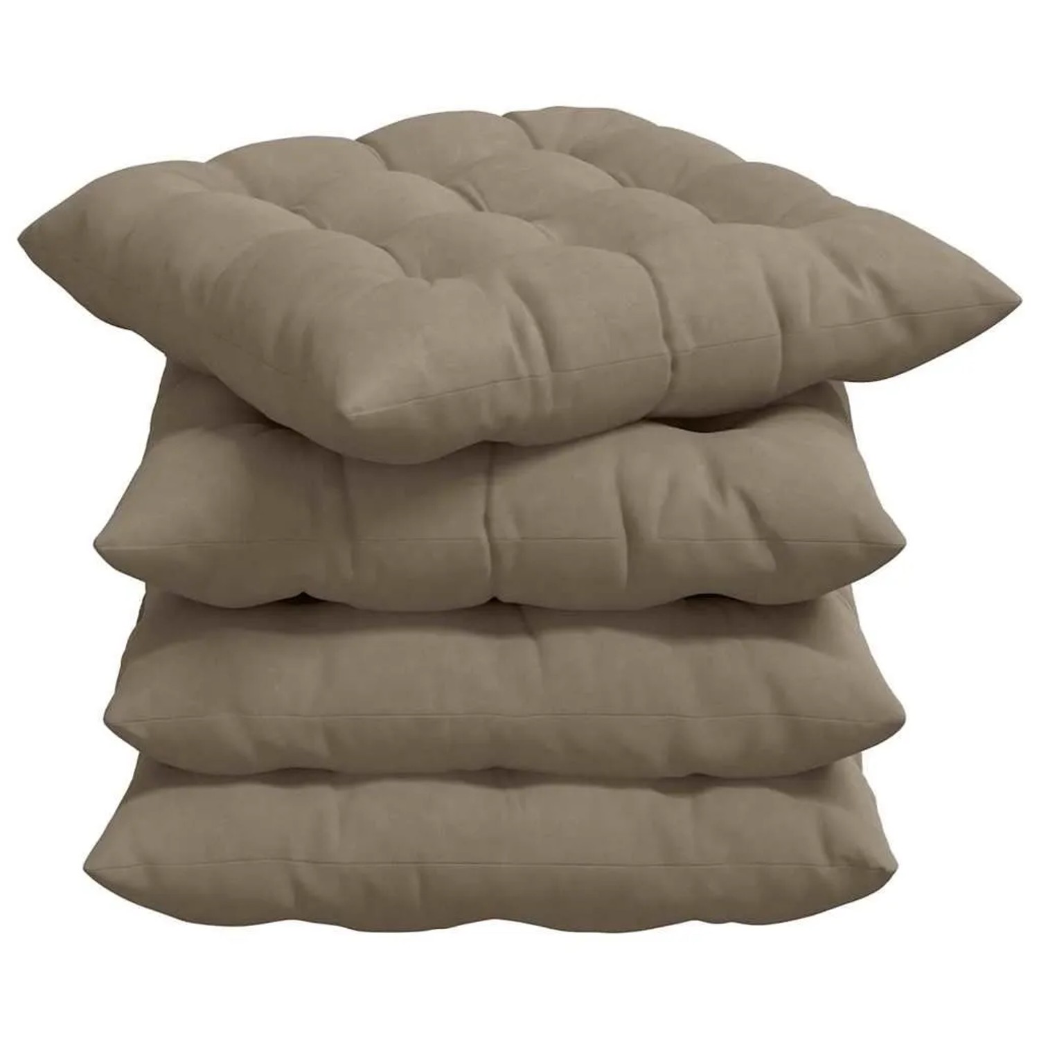 vidaXL Sitzkissen 4 Stück Taupe 40 x 40 x 6 cm Mikrofaser 42015175 günstig online kaufen
