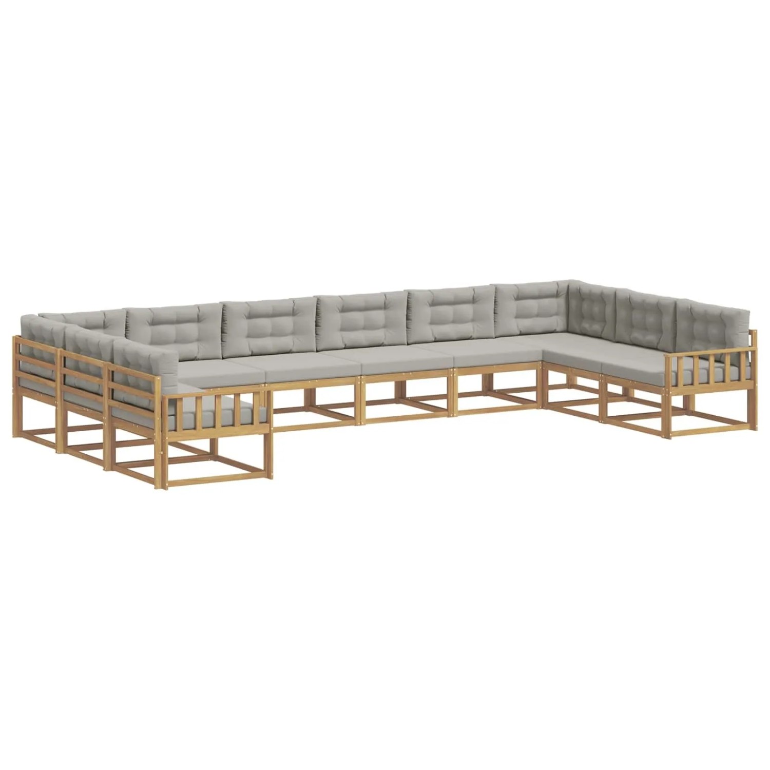 vidaXL Outdoor-Sofagarnitur mit Kissen 10 Stk Weiß und Hellgrau 3387100