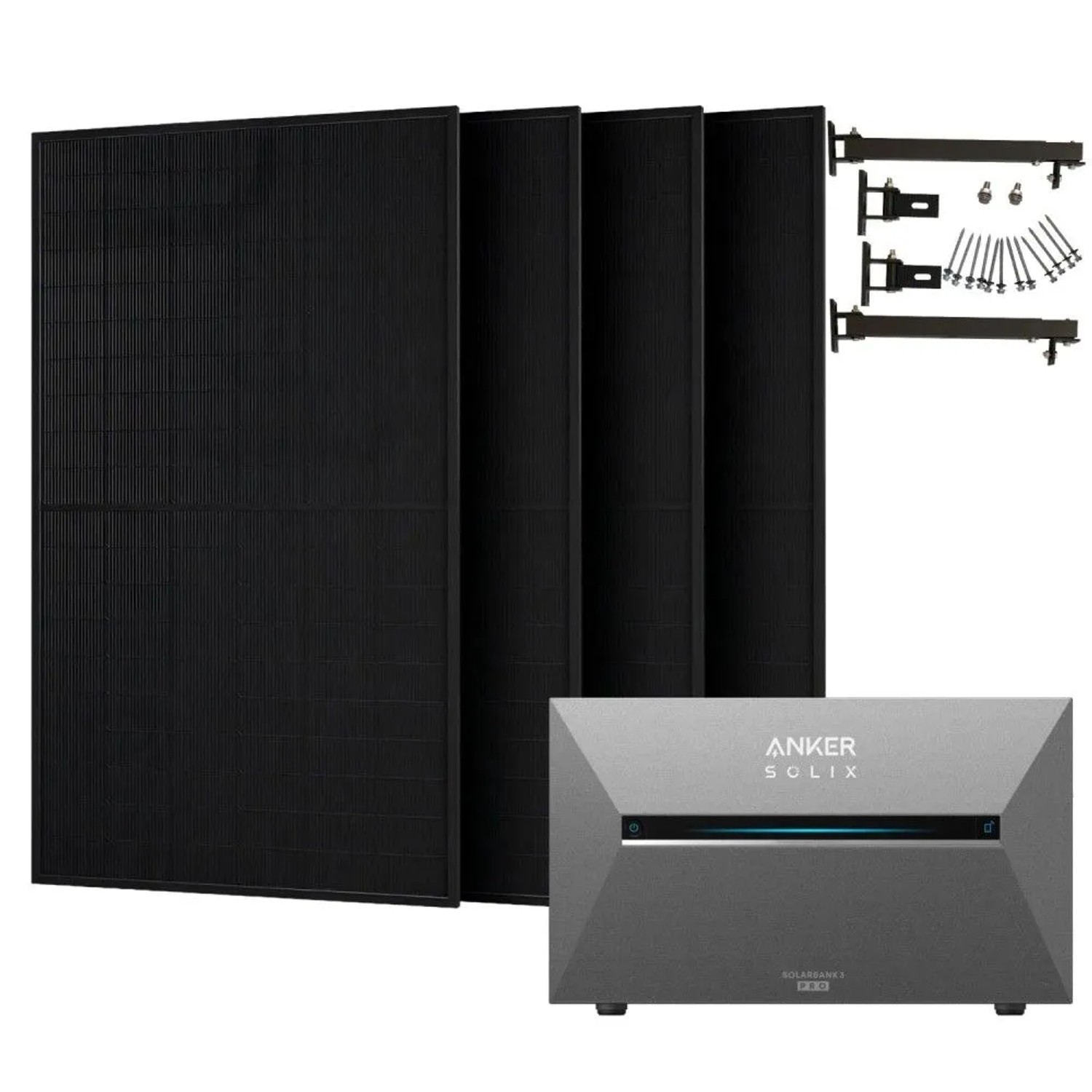 Anker SOLIX 2020 W Balkonkraftwerk mit Solarbank 3 Pro Mit Halterung für Flachdach