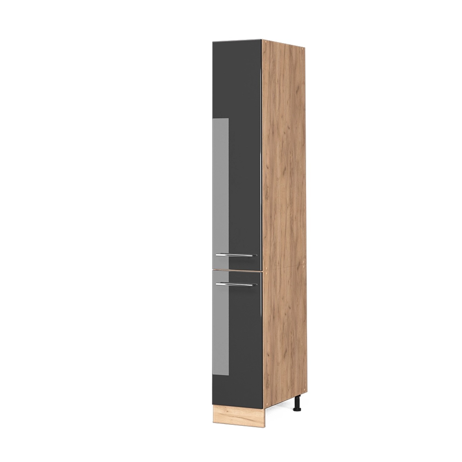 Vicco Apothekerschrank Fame-Line Anthrazit Hochglanz/Goldkraft Eiche 30 cm