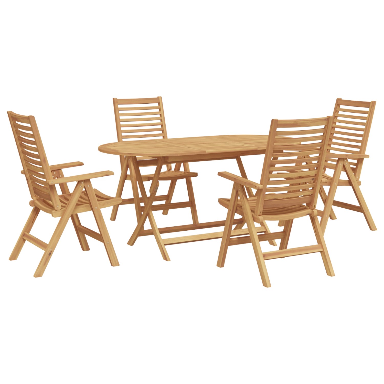 vidaXL 5-Teiliges Gartendining-Set Klappbar aus Massivem Teakholz 3356878 günstig online kaufen