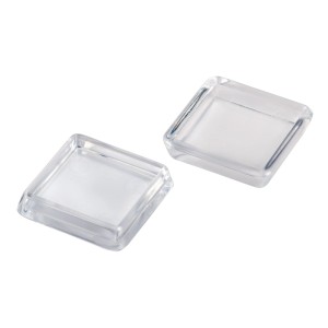 Fix-o-moll Möbeluntersetzer, glasklar, 4x4 cm, 4er-Pack für Möbel und Oberflächenschutz.