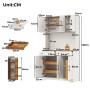 Merax Küchenschrank 180x100x40 cm LED Steckdosen Ausziehbarer Organizer Türablage_5