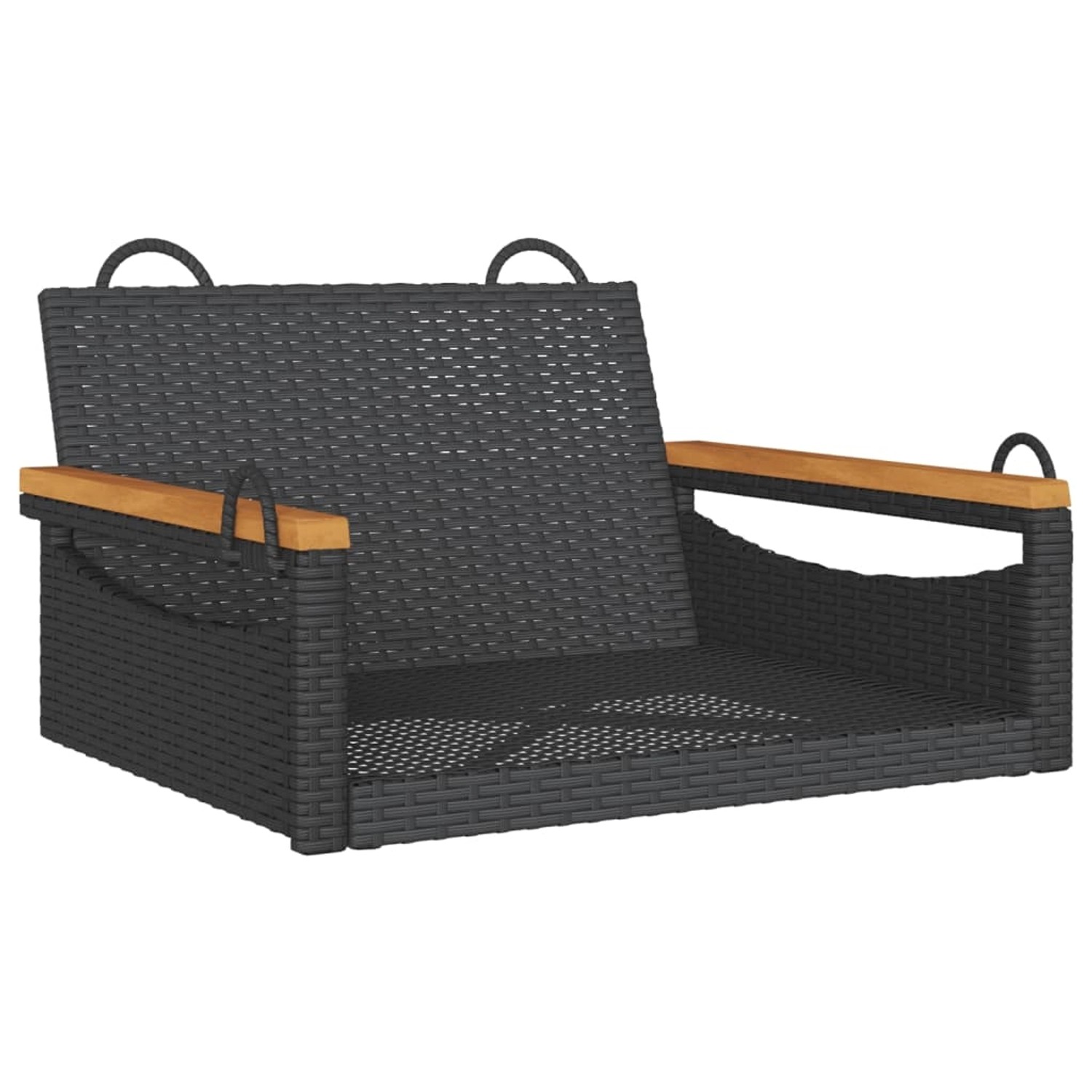 furnicato Hängesessel Schwarz 63x62x40 cm Poly Rattan günstig online kaufen