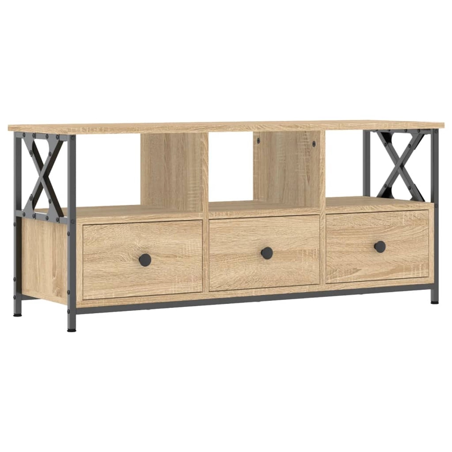 VidaXL TV-Schrank Sonoma Eiche 102x33x45 cm Holzwerkstoff & Eisen günstig online kaufen