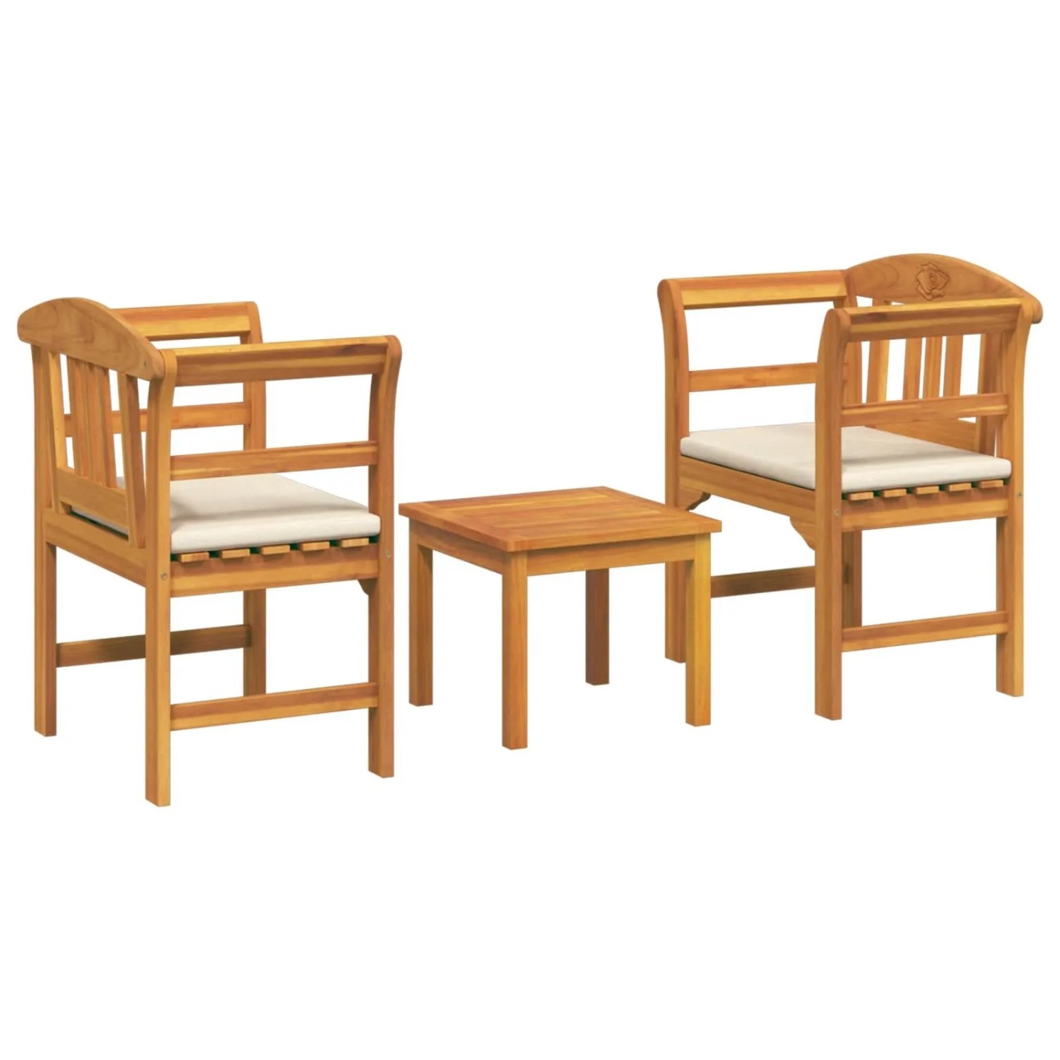 vidaXL Gartenrosen-Lounge-Set mit Kissen 3-Tlg Massivholz Akazie 3416313