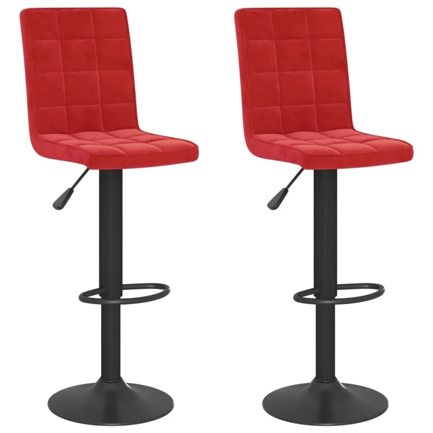 vidaXL Barhocker 2 Stk Weinrot Samt 335769