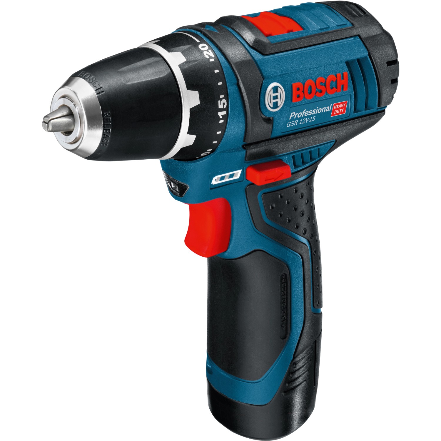Bosch Professional GSR 12V-15 Akku-Bohrschrauber im Koffer mit Zubehör.