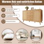 Merax Sideboard 140x40x86cm Rattan Optik Eiche_6