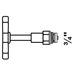 Kirchhoff Oberteil mit langer Spindel für KFR-Ventil, 20 mm (3/4 Zoll).
