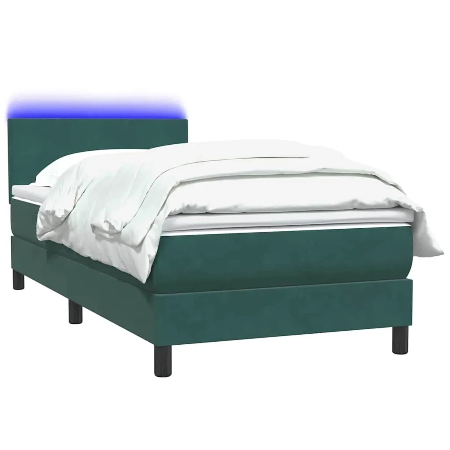 vidaXL Boxspringbett mit Matratze & LED Dunkelgrün 90x210 cm Samt 3316674 günstig online kaufen
