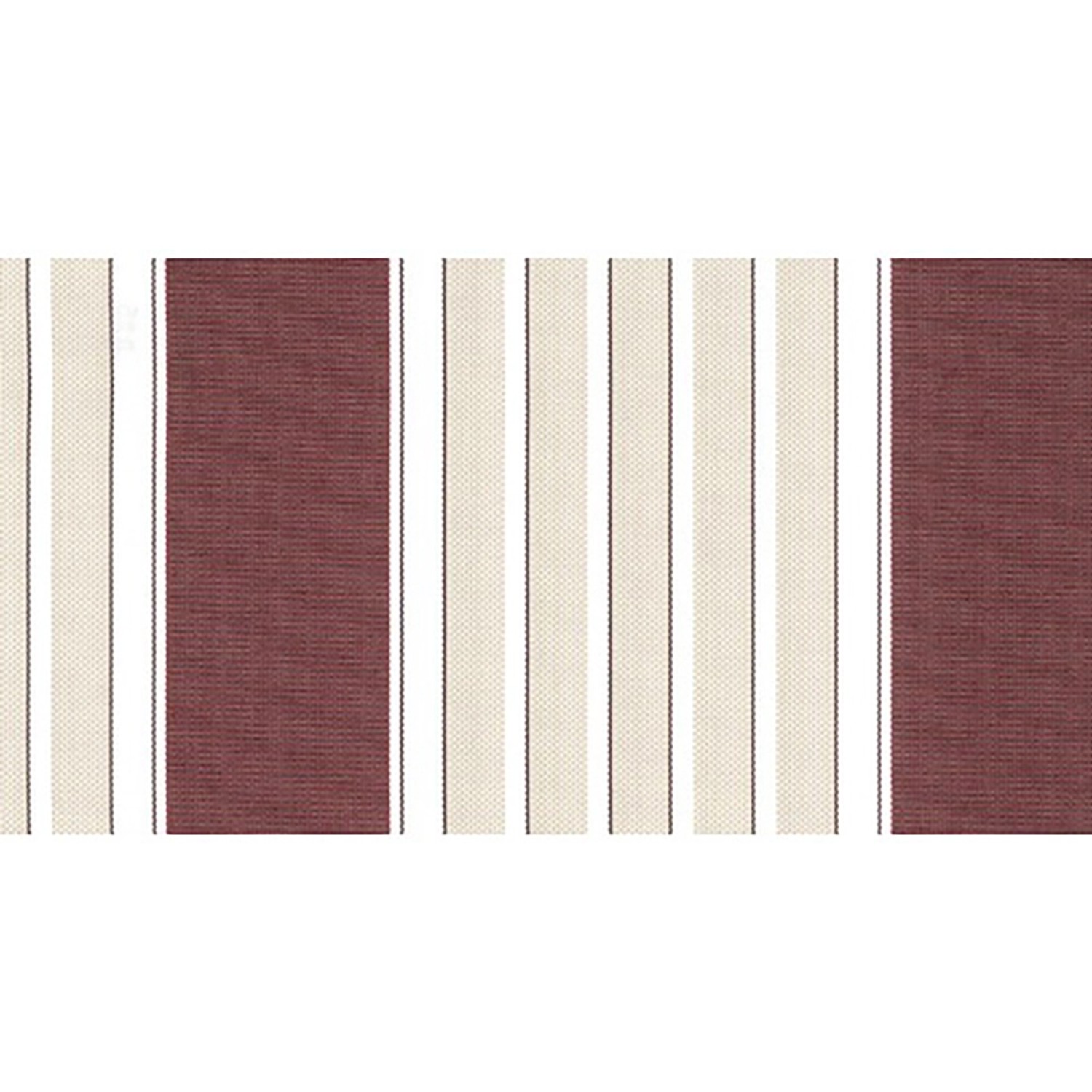 Detailansicht der rot-weiß gestreiften Kassettenmarkise VC30 von Spettmann, Markisenstoff.