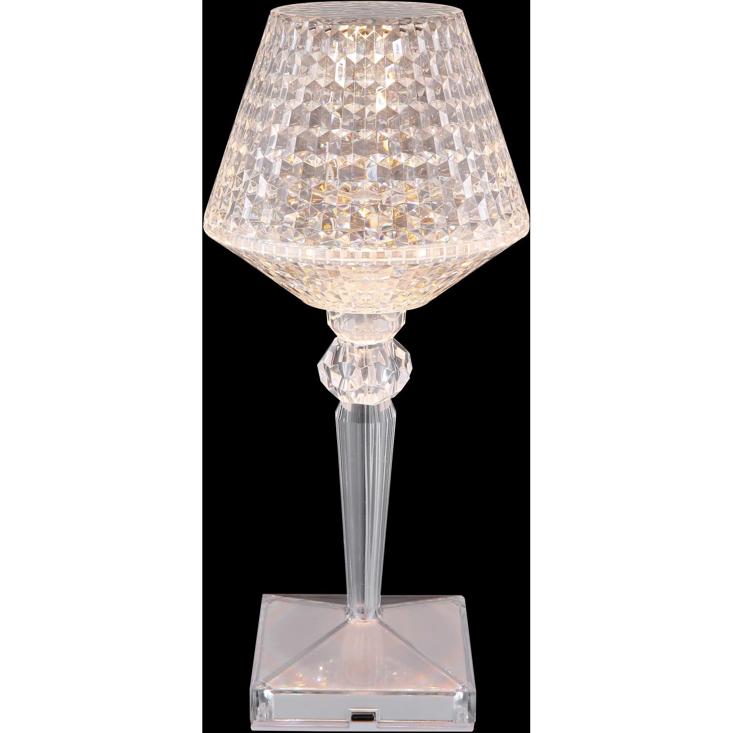 Globo LED-Tischleuchte Kristall, ø 12 cm, 26 cm hoch, für stimmungsvolle Außenbeleuchtung.