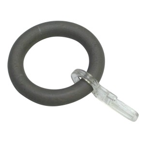 Grauer Gardinenring Mira mit Faltenlegehaken, 10er-Set, aus FSC®-Holz.