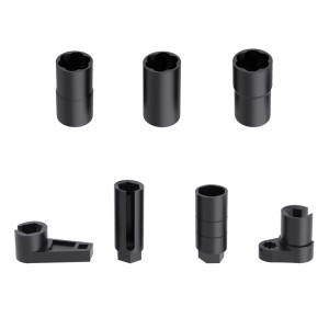 7-tlg. CCLIFE Lambdasonden Werkzeug Set, schwarze Spezialnüsse 22, 27, 29 mm für KFZ-Reparatur. Mit seitlicher Aussparung.