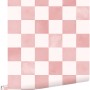 ESTAhome Vliestapete auf Rolle: rosa-weißes Karomuster. Dekorative Tapete 50x900 cm für Wände.
