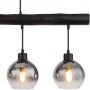 Globo Pendelleuchte Moitas, 4-flammig, schwarz matt mit Rauchglas-Schirmen.