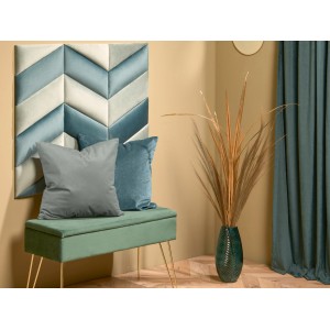 Wandkissen Diamant links, 30x15 cm, Petrol Samt. Dekorpaneel zur Wandgestaltung.