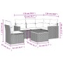 Schwarze 6-tlg. vidaXL Garten-Sofagarnitur aus Polyrattan mit Kissen. Gartenmöbel für Terrasse und Garten.
