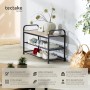 Tectake Schuhregal Southampton Industrial Style Holz und Stahl  91 x 36 x 55 cm Industrial Holz Hell  Eiche Sonoma_2