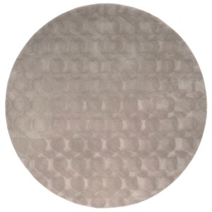 Runder Teppich Art Universe Dune Taupe, Ø 200 cm, mit weichem Kurzflor und dezentem Kreismuster.