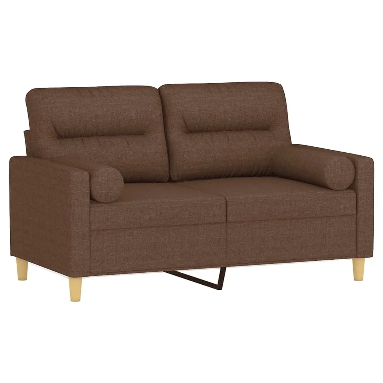vidaXL 2-Sitzer-Sofa mit Zierkissen Braun 120 cm Stoff 3200816 günstig online kaufen